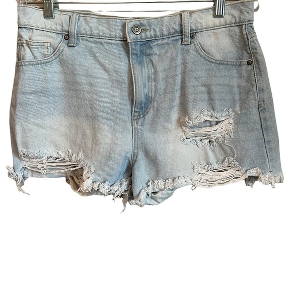 Nobo High Rise Distressed Denim Raw Hem Shorts - Picture 1 of 7